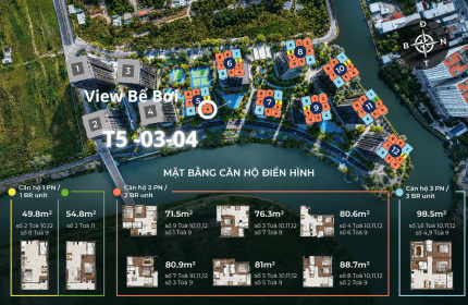  [RESORT BÊN THỀM NHÀ] CĂN GÓC 2PN THÁP 5 TẦNG 3 SIÊU TIỆN ÍCH- VIEW HỒ BƠI 5 SAO SIÊU XỊN MỊN! 